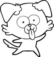 cartoon dog with tongue sticking out vector