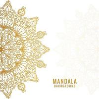 mandala dorado decorativo sobre fondo blanco vector