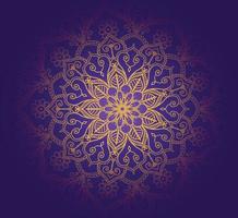 Beautiful decorative golden mandala with purple colour background vector