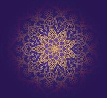 Beautiful decorative golden mandala with purple colour background vector