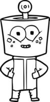 robot de dibujos animados feliz vector