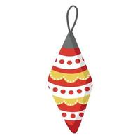 Doodle Christmas tree toy with a picture for decoration, design of cards, invitations vector