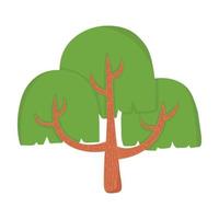 Doodle flat clipart. Simple green tree. All objects are repainted. vector