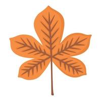 garabatear imágenes prediseñadas planas. hoja de otoño caída de un árbol. Todos los objetos están repintados. vector