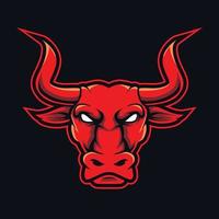 red bull esport red mascot for sports and esports logo vector