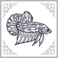 Colorful Betta fish mandala arts isolated on black background vector