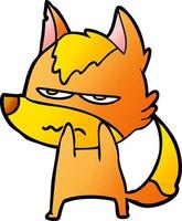 angry fox cartoon character vector