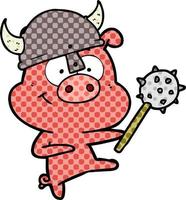 cartoon pig pointing vector