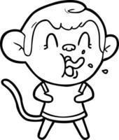 crazy cartoon monkey vector