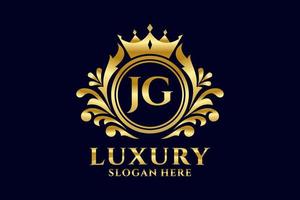 Initial JG Letter Royal Luxury Logo template in vector art for luxurious branding projects and other vector illustration.