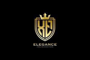 initial XT elegant luxury monogram logo or badge template with scrolls and royal crown - perfect for luxurious branding projects vector