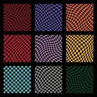 Groovy retro pattern background in psychedelic checkered backdrop style. A chessboard in a minimalist abstract design with a 60s 70s aesthetic vibe. hippie style y2k. funky print vector illustration