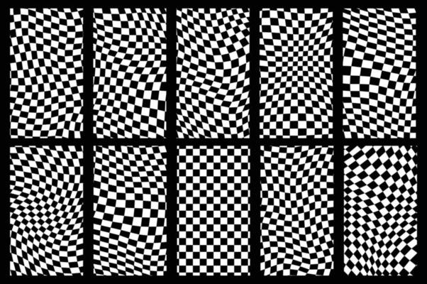 Groovy retro pattern background in psychedelic checkered backdrop style. A chessboard in a minimalist abstract design with a 60s 70s aesthetic vibe. hippie style y2k. funky print vector illustration
