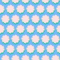 groovy background. Seamless bright repeat pattern of simple blooming flowers in 1970s psychedelic hippie style. graphic decor ornament in retro design. vector illustration