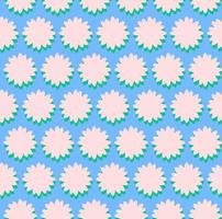 groovy background. Seamless bright repeat pattern of simple blooming flowers in 1970s psychedelic hippie style. graphic decor ornament in retro design. vector illustration