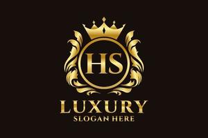 Initial HS Letter Royal Luxury Logo template in vector art for luxurious branding projects and other vector illustration.