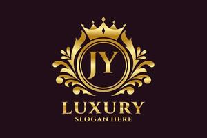 Initial JY Letter Royal Luxury Logo template in vector art for luxurious branding projects and other vector illustration.