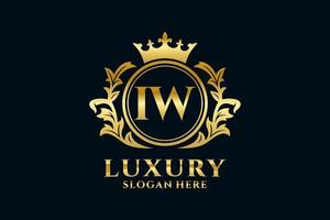 Initial IW Letter Royal Luxury Logo template in vector art for luxurious branding projects and other vector illustration.
