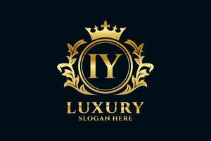 Initial IY Letter Royal Luxury Logo template in vector art for luxurious branding projects and other vector illustration.
