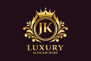 Initial JK Letter Royal Luxury Logo template in vector art for luxurious branding projects and other vector illustration.