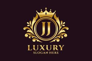 Initial JJ Letter Royal Luxury Logo template in vector art for luxurious branding projects and other vector illustration.