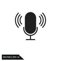 Microphone icon vector logo template