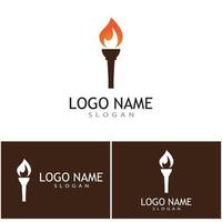 Torch with flame logo vector illustration design