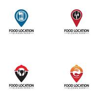 plantilla de diseño de logotipo de ubicación de alimentos vector