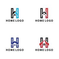 letra inicial h inicio logo icono vector ilustración diseño