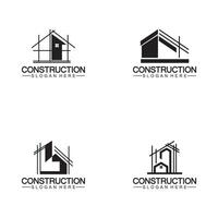 construcción, reparación de viviendas y diseño de logotipo de concepto de construcción, plantilla de logotipo de vector de construcción de viviendas