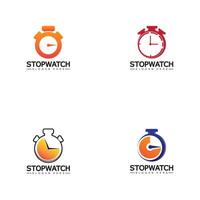 Stopwatch timer logo design vector icon symbol illustration template