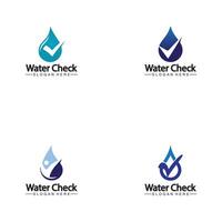 water drop check logo vector icon illustration