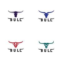 Bull logo y símbolos vector plantilla iconos aplicación