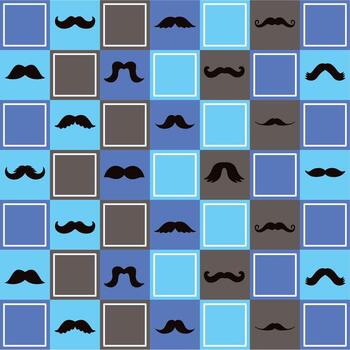 mustaches with squares pattern vector