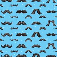 patrón de bigotes en azul vector