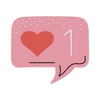 speech bubble with heart vector