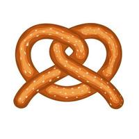 Vector illustration of a pretzel. Delicious German bread cake. Isolated on a white background. Great for bakery cake logo