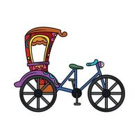 cycle rickshaw indian culture vector