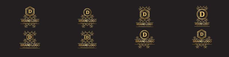 conjunto de plantilla de logotipo de lujo de letra inicial en arte vectorial para restaurante, hotel, heráldica, joyería, moda y otras ilustraciones vectoriales. vector