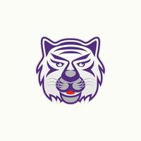 cabeza de tigre simple y única con cara seria y atractivo motivo imagen icono gráfico diseño de logotipo concepto abstracto vector stock. puede usarse como símbolo relacionado con animales o fuerte