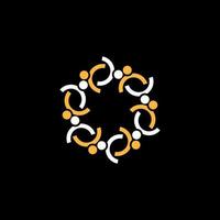 Unique Body or human with hold or cuddle face to face on around circle image graphic icon logo design abstract concept vector stock. Can be used as symbol related to people or community