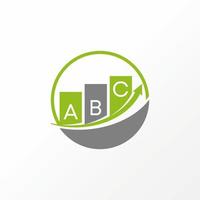 gráfico simple pero único o comercio con imagen de flecha y círculo icono gráfico diseño de logotipo concepto abstracto vector stock. se puede utilizar como símbolo relacionado con las finanzas o el crecimiento