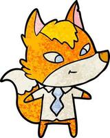 office worker fox cartoon character vector