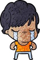 cartoon woman crying vector