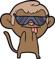 mono divertido de dibujos animados con gafas de sol vector