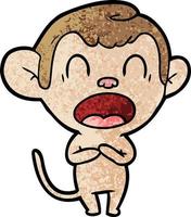 yawning cartoon monkey vector