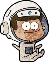 happy astronaut cartoon vector