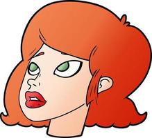 cartoon redhead girl vector