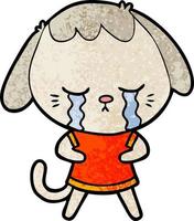 cute puppy crying cartoon vector