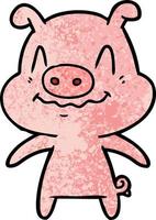 nervous cartoon pig vector